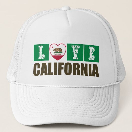 Casquette Love California Republic State Drapeau Heart Pride (Devant)