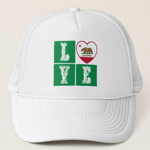 Casquette Love California Republic State Drapeau Heart Pride