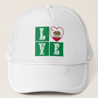 Casquette Love California Republic State Drapeau Heart Pride