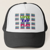 Casquette Love Eat Play Hakuna Matata Art Print (Devant)