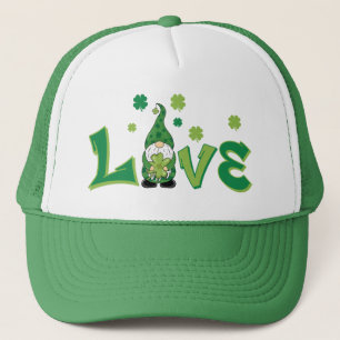 Casquette Love Gnome Green Shamrocks St. Patrick's Day