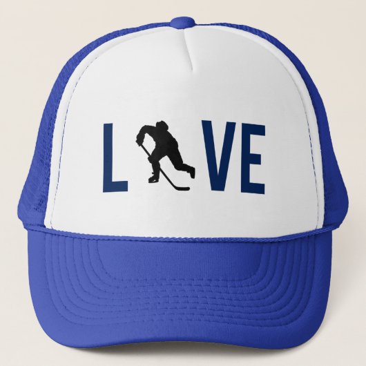 Casquette Love Hockey (bleu) (Devant)