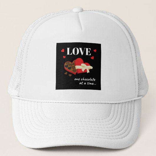 Casquette Love One Chocolate at a Time Drôle Citation (Devant)