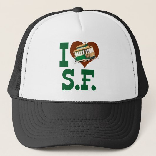 Casquette Love San Francisco Cable Cars Illustrated Art (Devant)