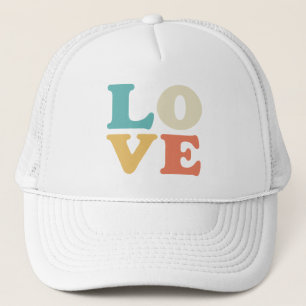 Casquette Love Typographie Carré de couleur rétro