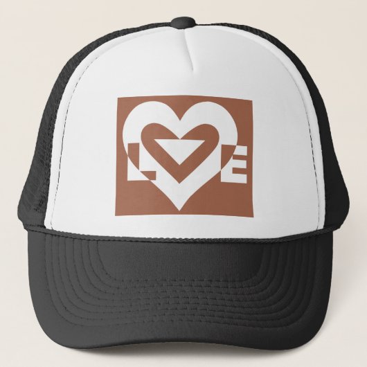 Casquette Love White sur Brown (Devant)