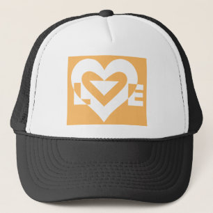 Casquette Love White sur Orange