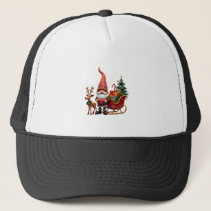 Casquette Lumière de Noël Gnome Père Noël Chevauchant un Tra