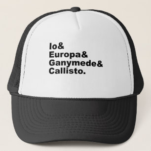 Casquette Lunes de Galilée Io Europa Ganymede Callisto