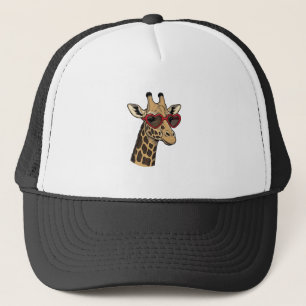 Casquette Lunettes de soleil à cœur de girafe gravé vintage