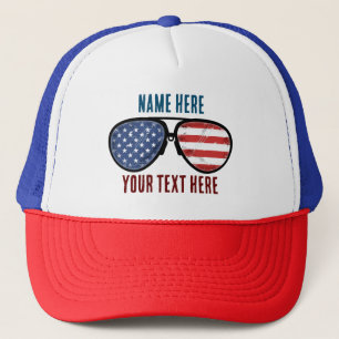 Casquette LUNETTES DE SOLEIL PERSONNALISÉES DRApeau ÉTATS-UN