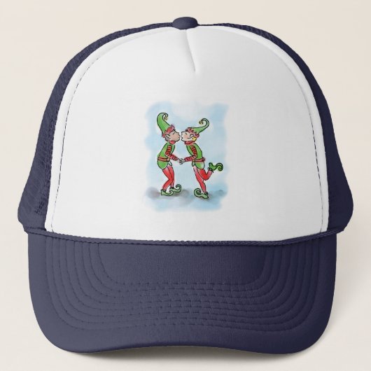 Casquette Lutins de Noël s'embrassant (Devant)
