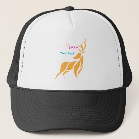 Casquette M. Cerf Graphique – Style Bois Rustique (Devant)