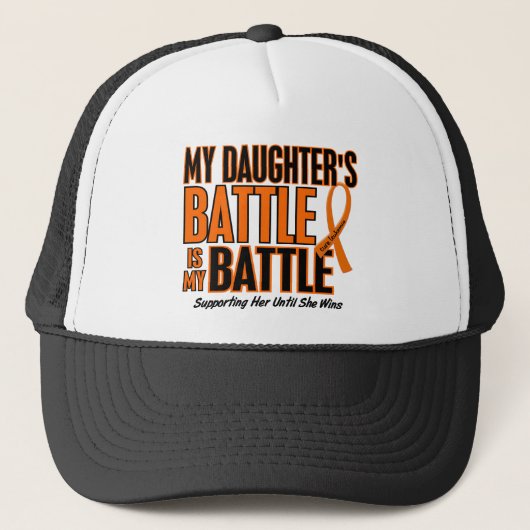 Casquette Ma de bataille leucémie de fille trop (Devant)