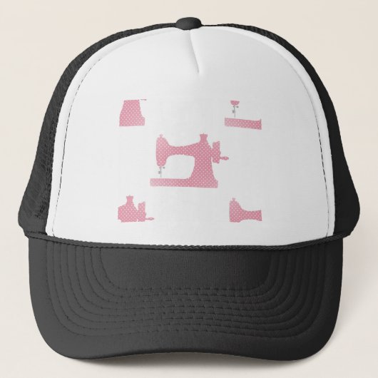 Casquette machine à coudre rose (Devant)