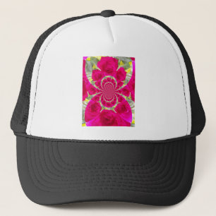Casquette Magnifique motif kaléidoscope de roses rouges incr