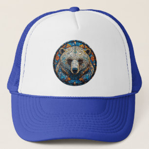 Casquette Magnifique œuvre d'art en verre teinté d'ours pola