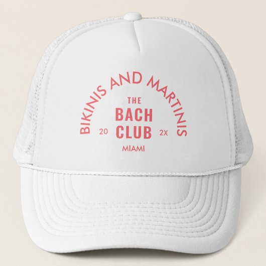 Casquette Maillots roses et martinis Le club Bach sur mesure (Devant)