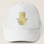 Casquette Main de Hamsa dorée Amulette arabe (Devant)