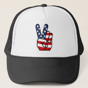 Casquette Main de paix de drapeau américain
