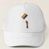 Casquette Main tenant un drapeau de la fierté (Devant)