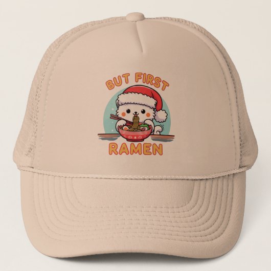 Casquette Mais premier Ramen Noël Père Noël Amoureux des cha (Devant)