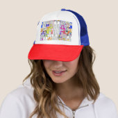 Casquette Maisons d'Amsterdam : Aquarelle Motif sans couture (En situation)