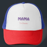 Casquette Mama mères heureuses rétro violet ajouter nom text<br><div class="desc">conception</div>