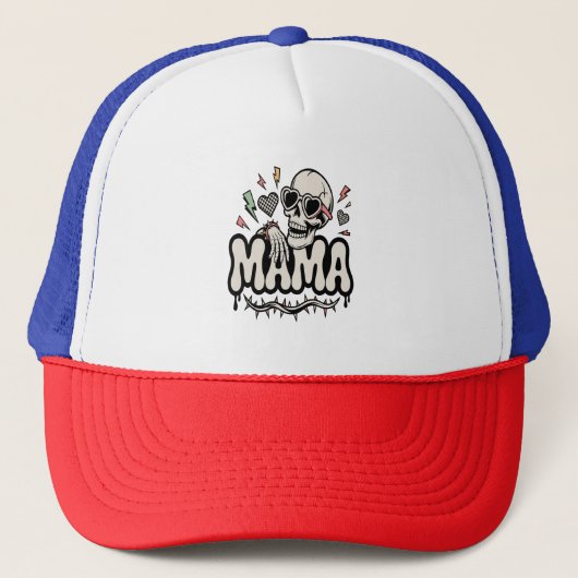 Casquette Maman drôle d'Halloween Crâne Cool (Devant)