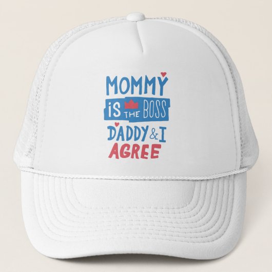 Casquette Maman est le boss Daddy and I agree (Devant)