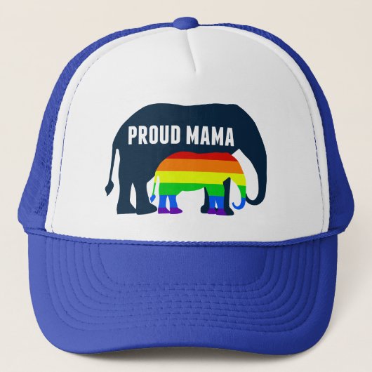 Casquette Maman gay pride Fier Mama Elephant Arc-en-ciel LGB (Devant)
