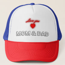 Casquette Maman & Papa | Amour familial de coeur D