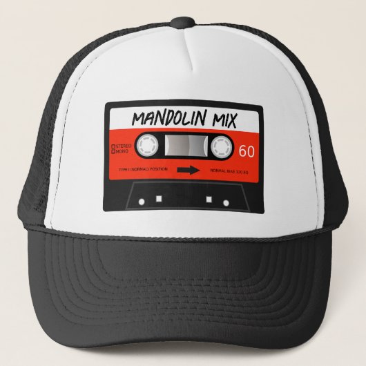 Casquette Mandolin Mixtape Rétro Rouge Vintage Bande (Devant)