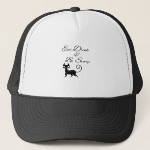 Casquette Manger Boire Et Être Chat Effrayant Drôle Mignon H