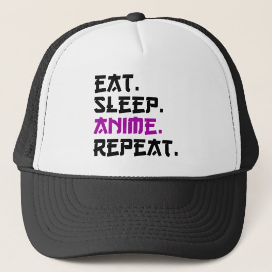 Casquette Manger Dormir Anime Répéter      (Devant)
