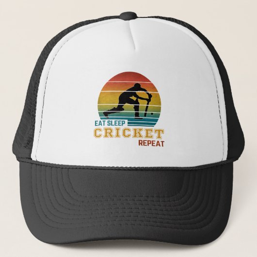 Casquette Manger Dormir Cricket Répéter (Devant)