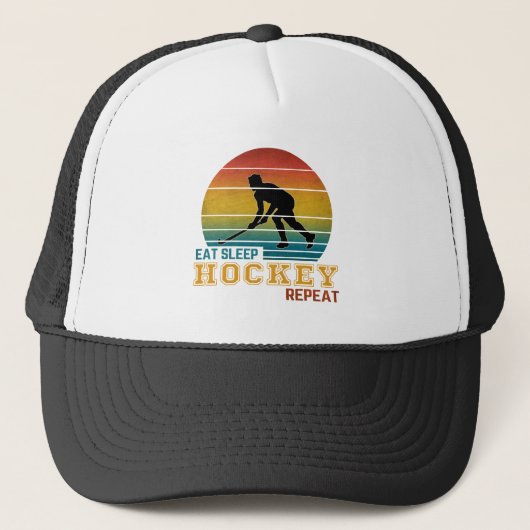 Casquette Manger Dormir Hockey Répéter  (Devant)