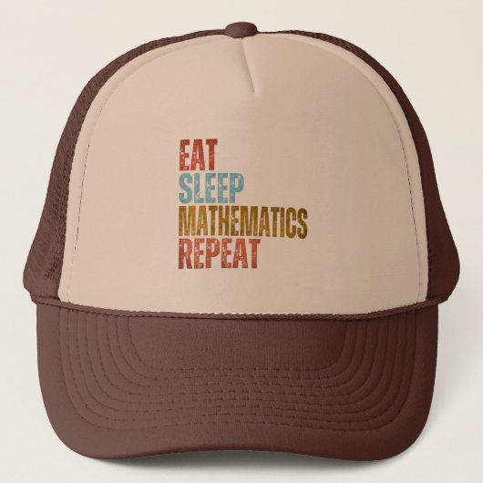 CASQUETTE MANGER DORMIR MATHÉMATIQUES RÉPÉTER (Devant)