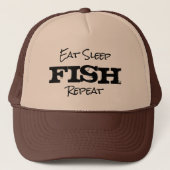 Casquette MANGER SOMMEIL POISSON RÉPÉTER un cadeau de retrai (Devant)