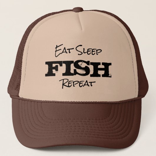Casquette MANGER SOMMEIL POISSON RÉPÉTER un cadeau de retrai (Devant)