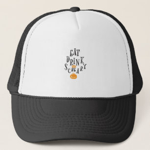 Casquette Mangez, buvez et soyez effrayant Joyeux Halloween
