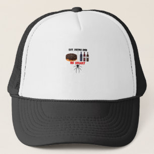 Casquette Mangez, Buvez Et Soyez Effrayant Rétro Classique