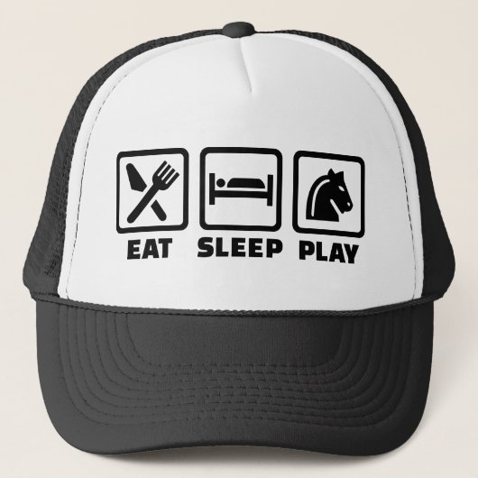 Casquette Mangez les échecs de jeu de sommeil (Devant)