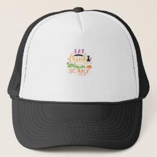 Casquette Mangez Un Verre Et Soyez Effrayant Citation & Retr