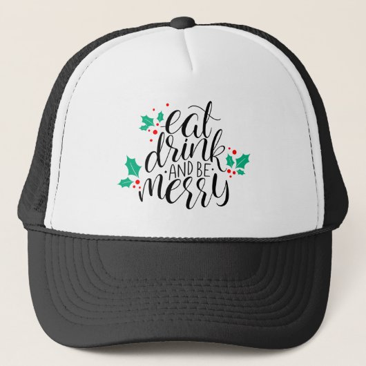 Casquette Mangez un verre et soyez joyeux Design (Devant)