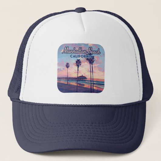 Casquette Manhattan Beach Californie Los Angeles Retro (Devant)