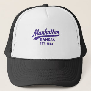 Casquette Manhattan Kansas Est. 1855 Ville de Retro Colleg