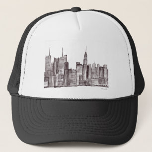 Casquette Manhattan New York couleur d'eau vintage noir