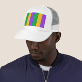Casquette Mardi Gras Brise Motif vert jaune violet (En situation)