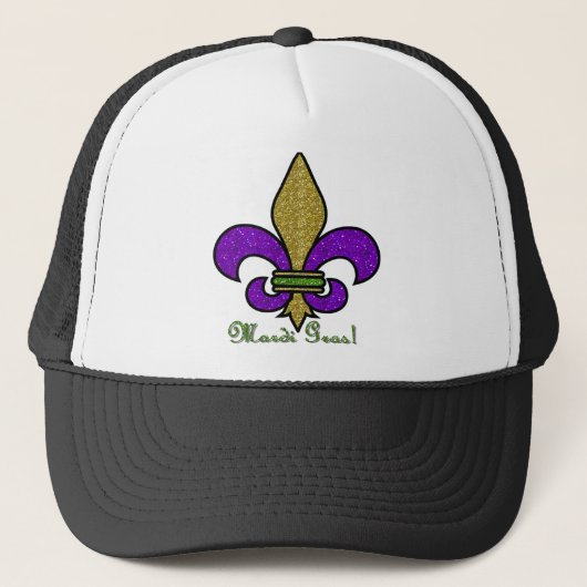 Casquette Mardi Gras Fleur De Lis Coloré (Devant)
